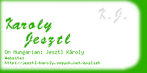 karoly jesztl business card